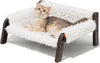 MEWOOFUN Raised Cat Bed For Indoor Cats - Elevated Plush Pet Sofa With Non-Slip Bottom, Supports 44 Lbs, Washable Small Dog Bed For Kittens & Puppies Beige Brown - Pawsome Gadgets – Smart Accessories for Pets