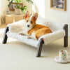 MEWOOFUN Raised Cat Bed For Indoor Cats - Elevated Plush Pet Sofa With Non-Slip Bottom, Supports 44 Lbs, Washable Small Dog Bed For Kittens & Puppies Beige Brown - Pawsome Gadgets – Smart Accessories for Pets