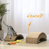 PawHut Cat Scratching Board, 4 Pack Cat Scratcher For Indoor Cats, Reversible Cat Scratching Post Replacement For Cat Wheel, Brown - Pawsome Gadgets – Smart Accessories for Pets